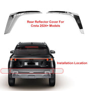 Automaze Reflector Lamp Light LED Garnish Chrome Trim Cover Compatible for Creta 2024+ Models(Set of 2 Pc), Creta Car Accessories