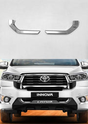 Automaze CN-League Chrome Front Bumper Chrome Garnish Cover Compatible for Innova Crysta 2023+ Models