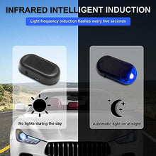 Load image into Gallery viewer, Car Solar Power Simulated Dummy Alarm, Anti-Theft LED Flashing Security Light Fake Lamp, Automotive Warning Interior Safety Lights with USB Charger Port, Car Accessories Universal for Most Cars