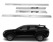 Automaze Cn-League Car Side Door Beading, Full Chrome with 4x4 Badging Compatible for Tata Harrier All Models, Harrier Chrome Accessories
