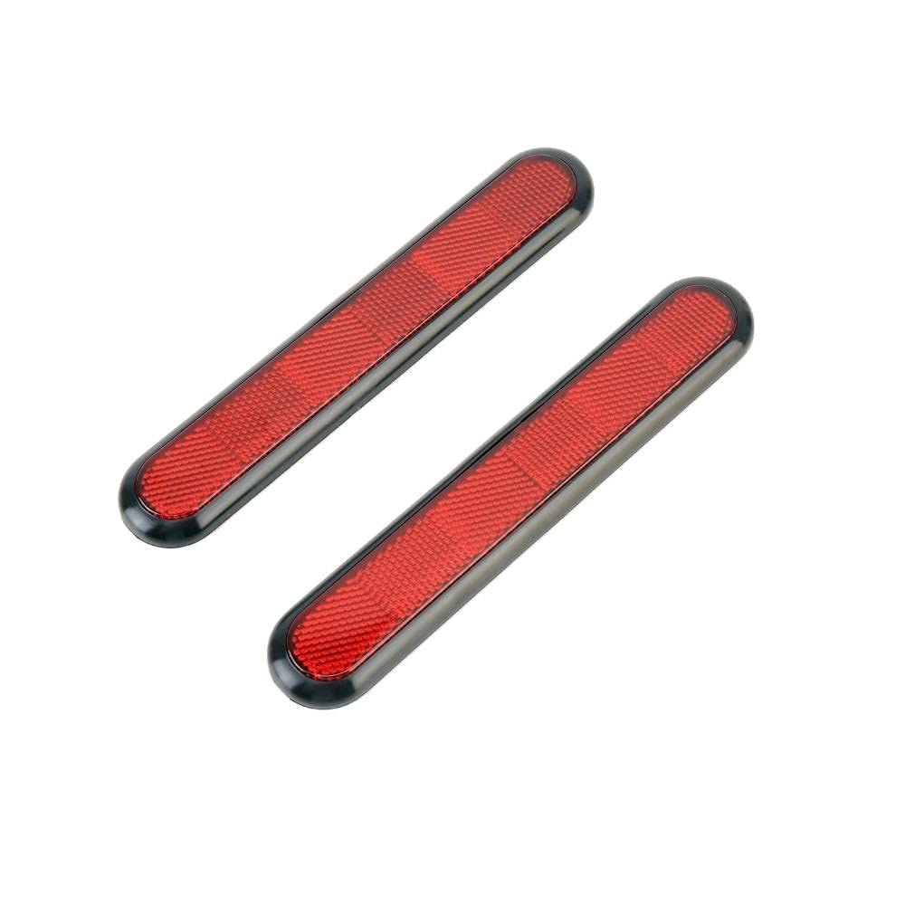 Automaze 3R-2150 Non-Flexible ABS Car Red Reflective Sticker Strips, Pack of 2