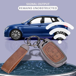 Automaze Metal 3 Button Keyless Key Cover Compatible with Hyundai Cars with 3 Front Buttons, Model A3