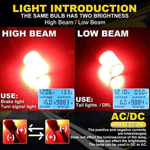 Automaze 12V 7443 7440 T20 Dual Connection/Pin/Buoyant Canbus Error Free 15 Watts 144 LED/SMD For Brake, Reverse Tail Light Bulbs