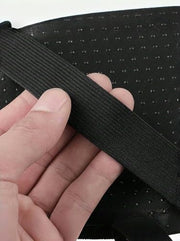 Car Armrest Cover elastic strap and anti-slip bottom design close-up view
