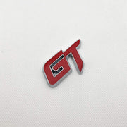 Automaze Chrome Metal GT Logo Car Emblem Premium 3D Badge Auto Racing Sport Sticker Exterior Grand Tourer Decal (Red, Chrome)