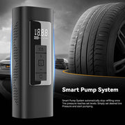 Automaze Portable Air Compressor Smart Tire Inflator- 150psi Cordless Mini Rechargeable Electric Digital Air Pump with Led Light for Car Tires, Bikes, Motorcycles, Balloons, Balls