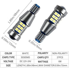 Load image into Gallery viewer, Automaze T15 T16 W6W 912 921, White 6000K Reverse Backup Tail Parking Lights Lamps Rear Wedge Replacement Bulbs Error Free Canbus Plug and Play Bright 3030SMD 12V 24V 12W 2 Pack