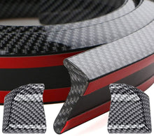 Load image into Gallery viewer, Automaze Upgraded 1.5m/4.92ft Universal Black Carbon Fiber Trunk Spoiler Lip Kit, Car Rubber Strip Bar Spoiler Tail-Fin Rear Wing Tailgate Fit for Most Cars(4.5cm x 1.5M)