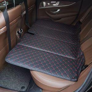 Automaze Non Inflatable Car Bed Mattress for SUV's with Wooden Base, Foldable Sleeping Bed for Kids & Adults Travel Trips Camping Picnic Universal Fit