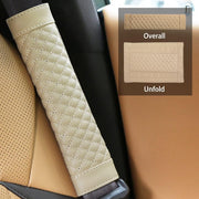 Automaze Soft Seat Belt Pad for Car, 2 Pack Leather Seatbelt Cover Cushions, Shoulder Strap Pads for Cushioned Driving, Car Interior Accessories (Beige)