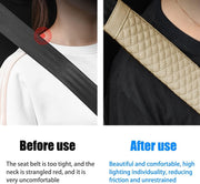 Automaze Soft Seat Belt Pad for Car, 2 Pack Leather Seatbelt Cover Cushions, Shoulder Strap Pads for Cushioned Driving, Car Interior Accessories (Beige)
