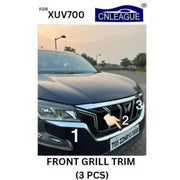 Automaze Chrome Front Grill Trim Show Cover Garnish Compatible For Mahindra XUV700, Set of 3 Pc
