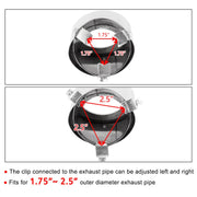 Automaze Universal Fit Car Exhaust Tail Muffler Tip Show Pipe 76mm, Curved Oval, Stainless Steel