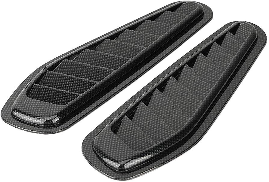 Automaze 2pc Car Air Flow Intake Decorative Scoop Bonnet Vent Hood Cover Universal Air Flow Vent Protection Cover