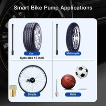 Load image into Gallery viewer, Automaze Portable Air Compressor Smart Tire Inflator- Chargeable Cordless Tyre Inflator/Air Pump With Led Light For Cars, Bikes, Motorcycles Etc, 4.5 X 8.3 X 13.7 centimeters, Black