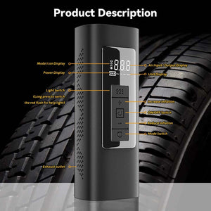 Automaze Portable Air Compressor Smart Tire Inflator- 150psi Cordless Mini Rechargeable Electric Digital Air Pump with Led Light for Car Tires, Bikes, Motorcycles, Balloons, Balls