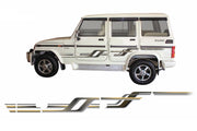 Automaze Car Side Decal Full Body Sticker Graphics Golden Gray for Mahindra New Bolero 2020+ Models, 0464 | Vinyl