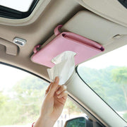 Car Sun Visor Armrest Back Seat Tissue Napkin Box Holder For Car, Black Plain, Sun Visor Type