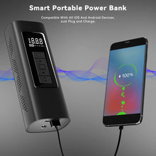 Load image into Gallery viewer, Automaze Portable Air Compressor Smart Tire Inflator- 150psi Cordless Mini Rechargeable Electric Digital Air Pump with Led Light for Car Tires, Bikes, Motorcycles, Balloons, Balls