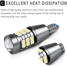 Load image into Gallery viewer, Automaze T15 T16 W6W 912 921, White 6000K Reverse Backup Tail Parking Lights Lamps Rear Wedge Replacement Bulbs Error Free Canbus Plug and Play Bright 3030SMD 12V 24V 12W 2 Pack