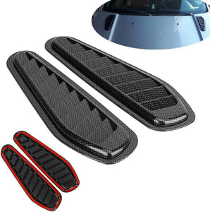 Automaze 2pc Car Air Flow Intake Decorative Scoop Bonnet Vent Hood Cover Universal Air Flow Vent Protection Cover