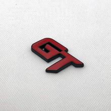 Load image into Gallery viewer, Automaze Chrome Metal GT Logo Car Emblem Premium 3D Badge Auto Racing Sport Sticker Exterior Grand Tourer Decal (Black,Red)