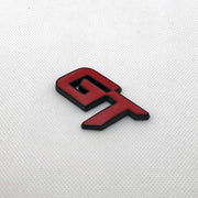 Automaze Chrome Metal GT Logo Car Emblem Premium 3D Badge Auto Racing Sport Sticker Exterior Grand Tourer Decal (Black,Red)