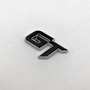 Automaze Chrome Metal GT Logo Car Emblem Premium 3D Badge Auto Racing Sport Sticker Exterior Grand Tourer Decal (Black,Chrome)