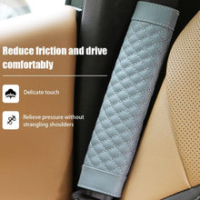 Load image into Gallery viewer, Automaze Soft Seat Belt Pad for Car, 2 Pack Leather Seatbelt Cover Cushions, Shoulder Strap Pads for Cushioned Driving, Car Interior Accessories (Gray)