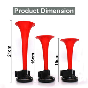 Automaze Car/Bikes/Truck 3 Pipe/Trumpet Horn Air Pressure Horn With Air Compressor, Fit For 12V Vehicles