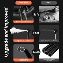 Load image into Gallery viewer, Automaze Portable Air Compressor Smart Tire Inflator- 150psi Cordless Mini Rechargeable Electric Digital Air Pump with Led Light for Car Tires, Bikes, Motorcycles, Balloons, Balls