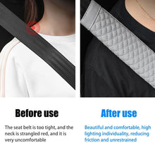 Load image into Gallery viewer, Automaze Soft Seat Belt Pad for Car, 2 Pack Leather Seatbelt Cover Cushions, Shoulder Strap Pads for Cushioned Driving, Car Interior Accessories (Gray)