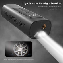 Load image into Gallery viewer, Automaze Portable Air Compressor Smart Tire Inflator- 150psi Cordless Mini Rechargeable Electric Digital Air Pump with Led Light for Car Tires, Bikes, Motorcycles, Balloons, Balls