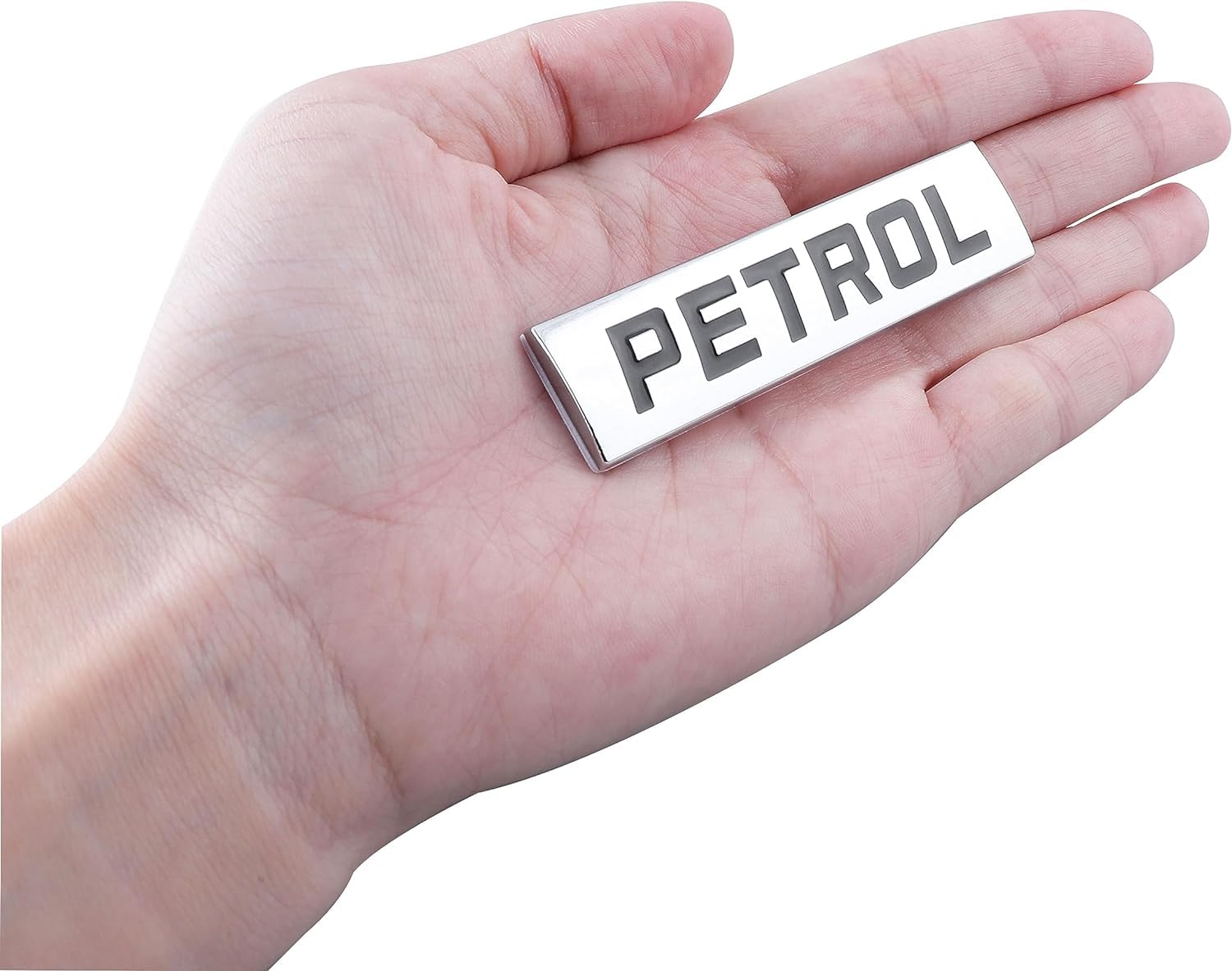 Automaze Petrol Emblem 3D Metal Car Badges Emblems Trunk Rear Fender Emblem compataibe with Tailgate Side Sticker Badge Car Decals (Chrome Color)