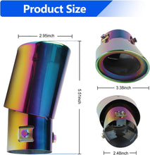 Load image into Gallery viewer, Automaze Universal Fit Car Exhaust Tail Muffler Tip Show Pipe 60mm, Curved Oval, Stainless Steel (Multicolor)