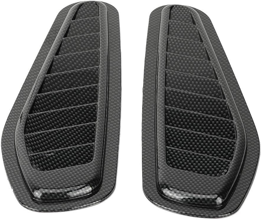 Automaze 2pc Car Air Flow Intake Decorative Scoop Bonnet Vent Hood Cover Universal Air Flow Vent Protection Cover