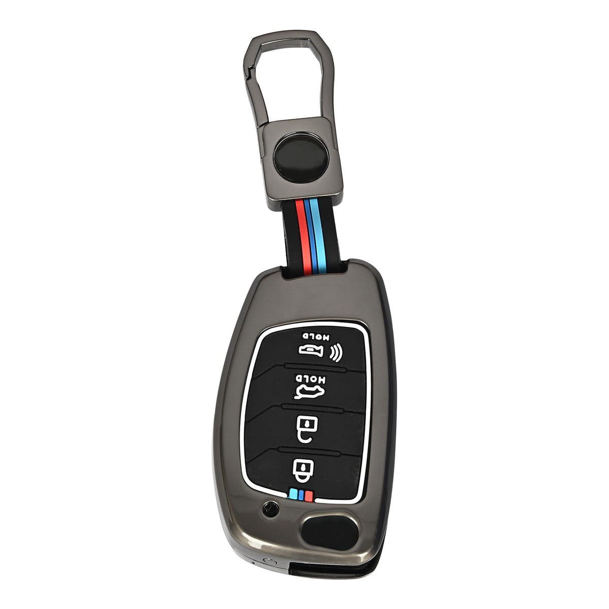Automaze Metal 4 Button Flip Key Cover Compatible with Hyundai Cars With 4 Front Buttons, Model B4A