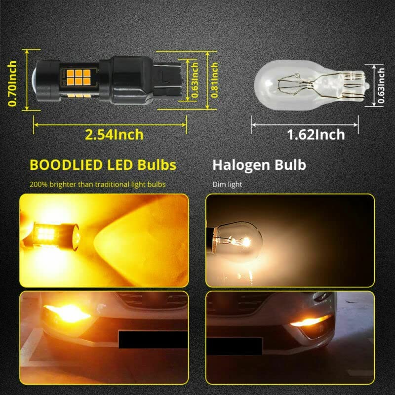 Automaze Signal Lamp T20 Led 7443 W21 5W 7440 WY21W W21W 12V 3030 SMD T25 21 Led P27W For Cars Brake Reverse Light, Turn Signal Lights