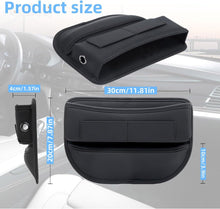 Load image into Gallery viewer, Automaze Car Seat Gap Filler Organizer – Premium Leather, Adjustable Storage Box Organiser for Phones, Wallets, Keys &amp; More – Universal Fit for Cars