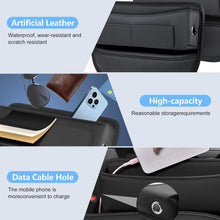 Load image into Gallery viewer, Automaze Car Seat Gap Filler Organizer – Premium Leather, Adjustable Storage Box Organiser for Phones, Wallets, Keys &amp; More – Universal Fit for Cars