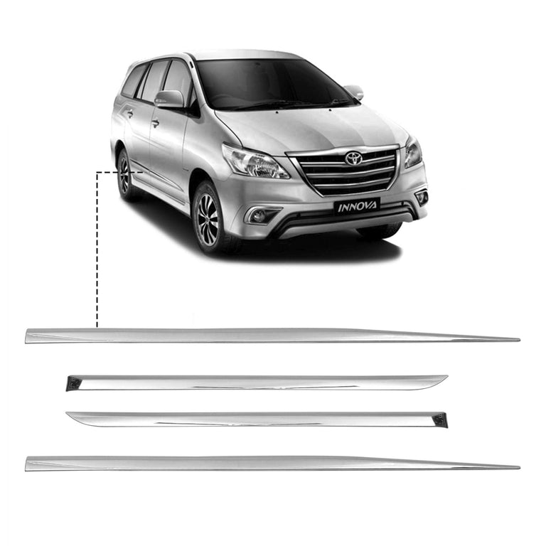Automaze Car Side Door Beading, Full Chrome Compatible for Old Model Innova 2012-2015 Models, Innova Chrome Accessories