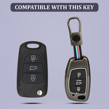 Load image into Gallery viewer, Automaze Metal 3 Button Flip Key Cover Compatible with Hyundai Cars With 3 Front Buttons, Model B3B