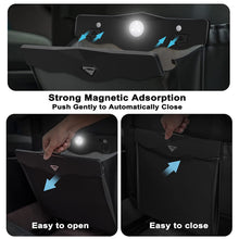Load image into Gallery viewer, Automaze Garbage Bag for Car, Multipurpose Hanging Car Trash Bags with Smart LED, Waterproof Trash Can for Car Back Seat with 15 PCS Disposable Garbage Bags, Black