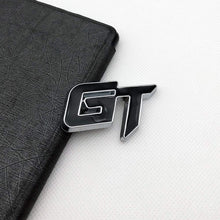 Load image into Gallery viewer, Automaze Chrome Metal GT Logo Car Emblem Premium 3D Badge Auto Racing Sport Sticker Exterior Grand Tourer Decal (Black,Chrome)