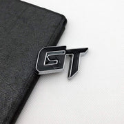 Automaze Chrome Metal GT Logo Car Emblem Premium 3D Badge Auto Racing Sport Sticker Exterior Grand Tourer Decal (Black,Chrome)