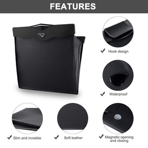 Automaze Garbage Bag for Car, Multipurpose Hanging Car Trash Bags with Smart LED, Waterproof Trash Can for Car Back Seat with 15 PCS Disposable Garbage Bags, Black