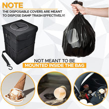 Load image into Gallery viewer, Automaze Car Trash Can Bag | Tough Interior Waste Basket With Collapsible Storage Walls | Waterproof Hanging Car Dustbin Bag | Car Garbage Can With Mesh Pockets Manual-Lift &amp; Rubber Closing Lid
