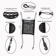 Automaze 3-Layer car mesh Organizer, General Purpose car mesh Bag Between Seats, Special car mesh Barrier for Dogs in The Rear seat, Cargo Handbag, Wallet, Tissue Holder, Driver Storage mesh Bag