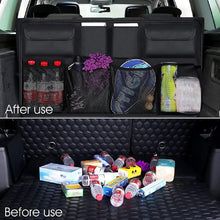 Load image into Gallery viewer, Automaze Car Trunk Boot Organizer with Large Storage, Backseat Hanging Organizer, Foldable Organizer with Pockets and Compartments for SUV&#39;s