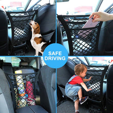 Load image into Gallery viewer, Automaze 3-Layer car mesh Organizer, General Purpose car mesh Bag Between Seats, Special car mesh Barrier for Dogs in The Rear seat, Cargo Handbag, Wallet, Tissue Holder, Driver Storage mesh Bag